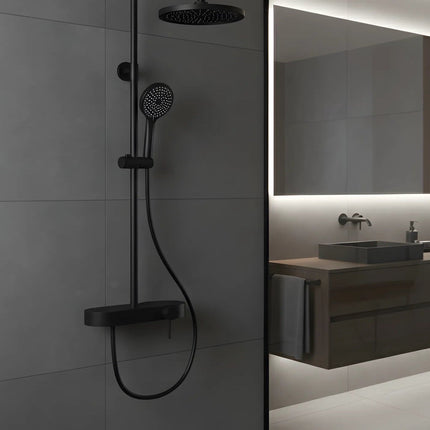 Set duș 2 funcții – finisaj negru mat, design modern din oțel inoxidabil