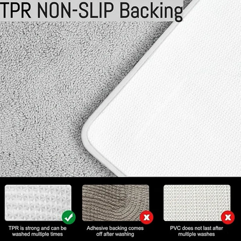 Covoraș baie din microfibră supersoft, antiderapant TRP, 45×75 cm, Gri