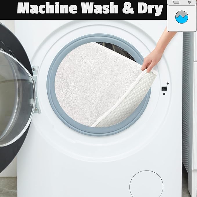 Covoraș baie din microfibră supersoft, antiderapant TRP, 45×75 cm, Alb