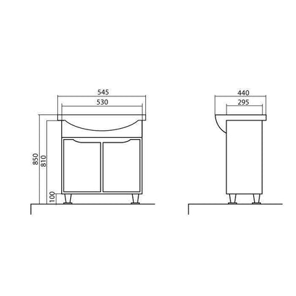 Mobilier de baie pe pardoseală Rodors, Alb