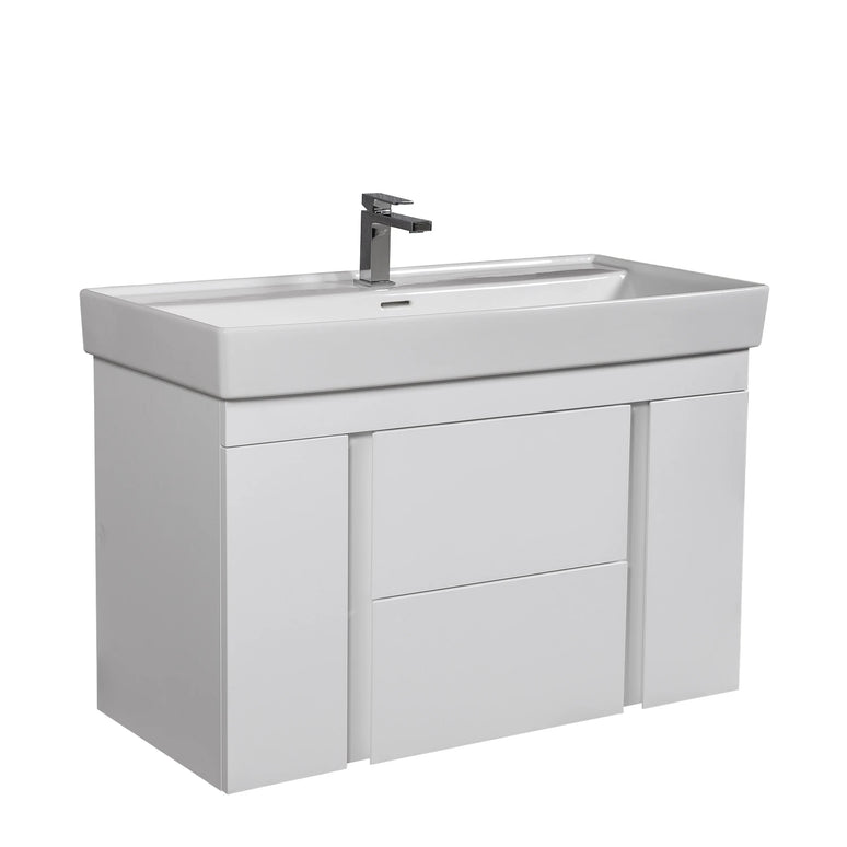Mobilier de baie suspendat Kapri, Alb