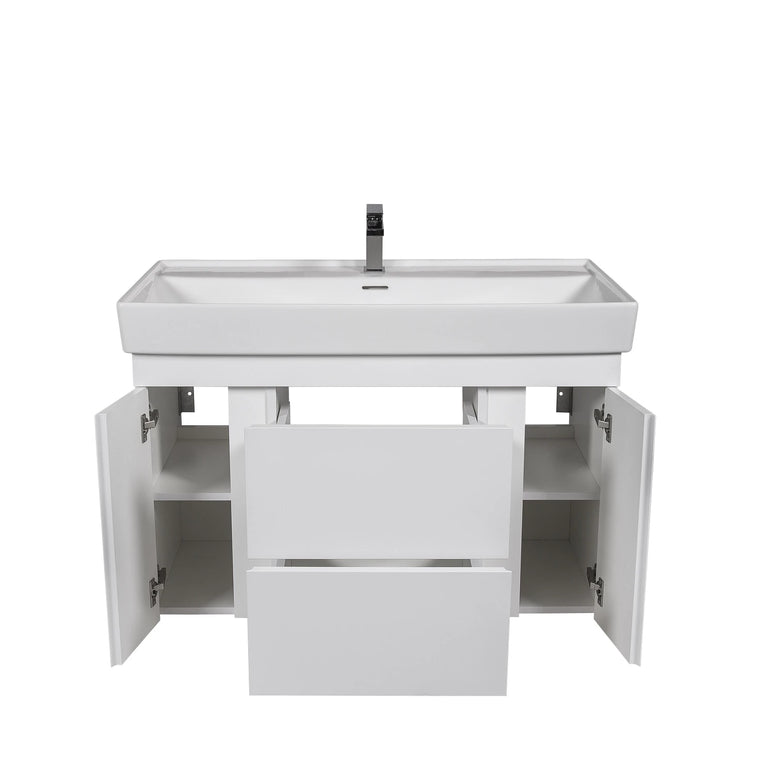 Mobilier de baie suspendat Kapri, Alb