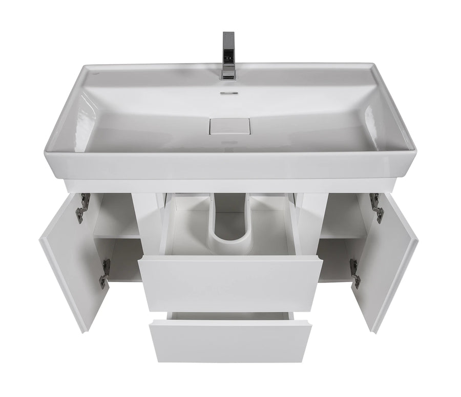 Mobilier de baie suspendat Kapri, Alb