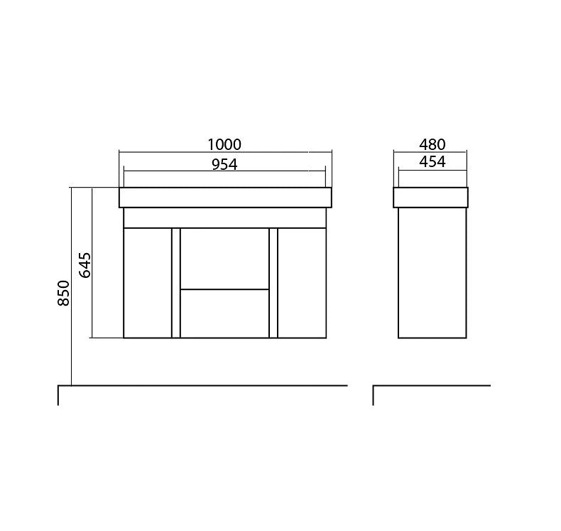 Mobilier de baie suspendat Kapri, Alb