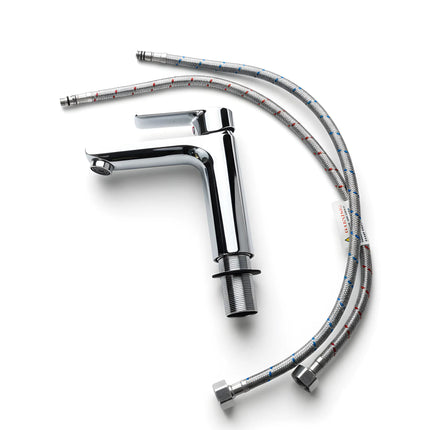 Baterie lavoar modernă Crom Lucios – design contemporan cu linii curate, alamă solidă