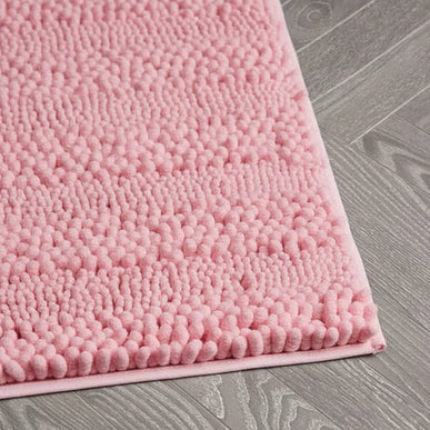 Covoraș baie din Chenille moale, strat antiderapant, 45×70 cm, Roz pudră