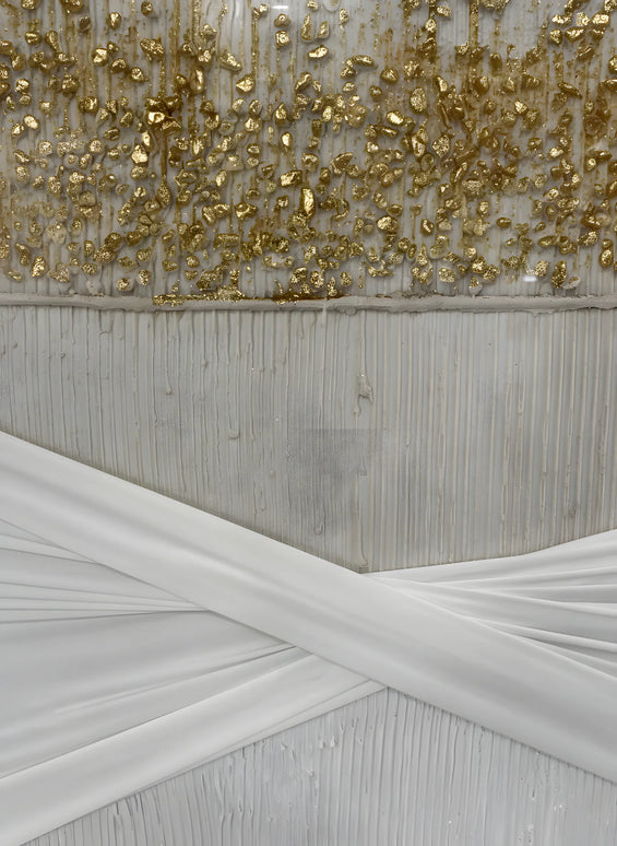 Tablou abstract cu accente aurii – 102×102 cm | Olivy