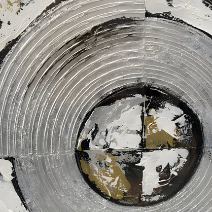 Tablou concentric alb-gri – 80×80 cm | Olivy