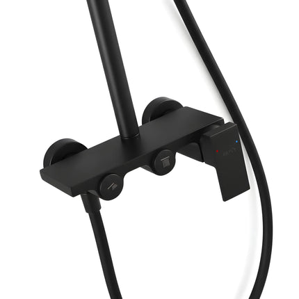 Set duș 2 funcții – finisaj negru mat, design modern din alamă solidă