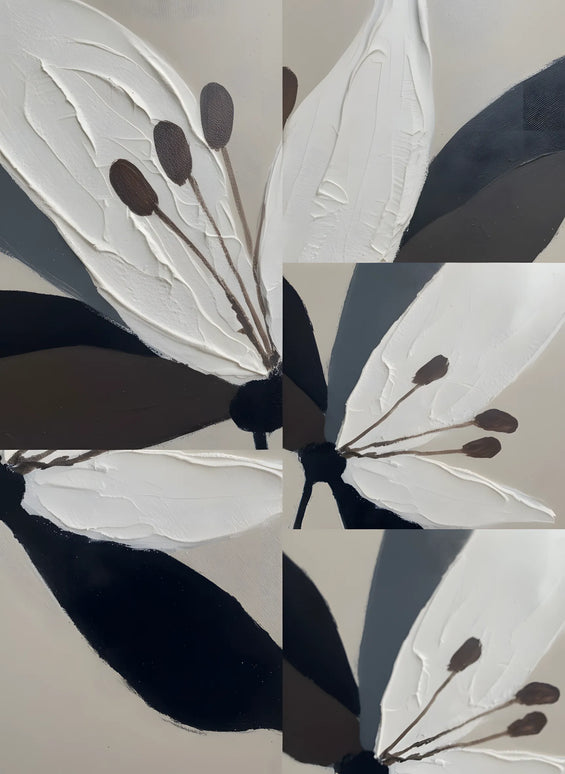 Tablou floral în tonuri naturale – 82 × 82 cm | Olivy