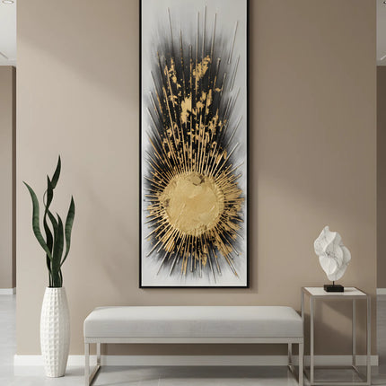 Tablou decorativ cu soare abstract – 50 × 150 cm | Olivy