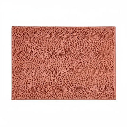 Covoraș baie din Chenille moale, strat antiderapant, 45×70 cm, Somon Cald