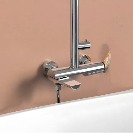 Set duș RoseGold Trio Exposed – 3 căi, montaj aparent