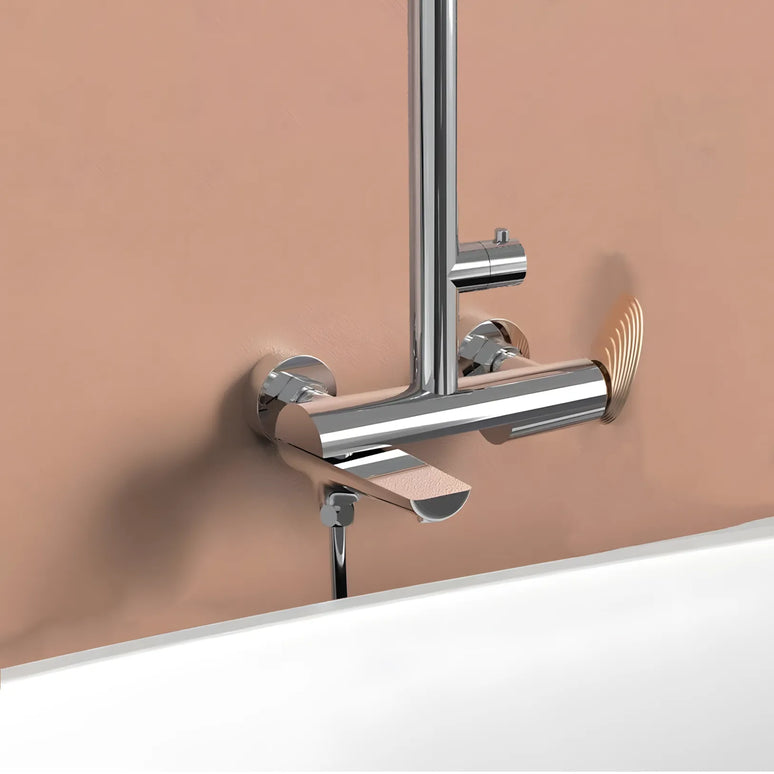 Set duș RoseGold Trio Exposed – 3 căi, montaj aparent