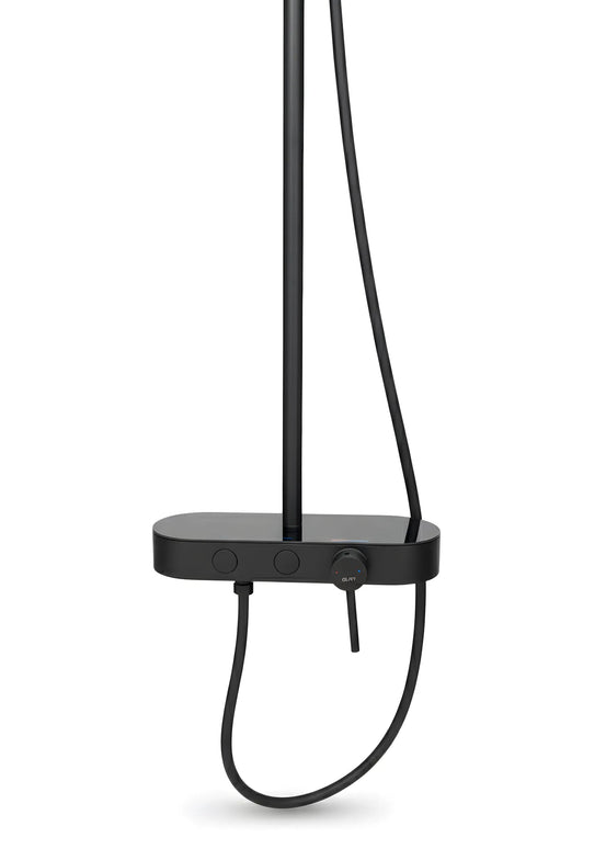 Set duș 2 funcții – finisaj negru mat, design modern din oțel inoxidabil