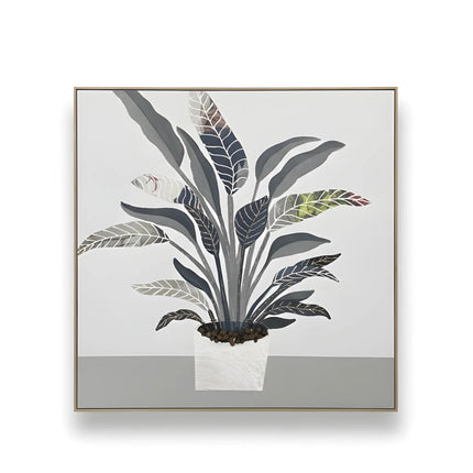 Tablou cu plantă decorativă în relief – 102×102 cm | Olivy