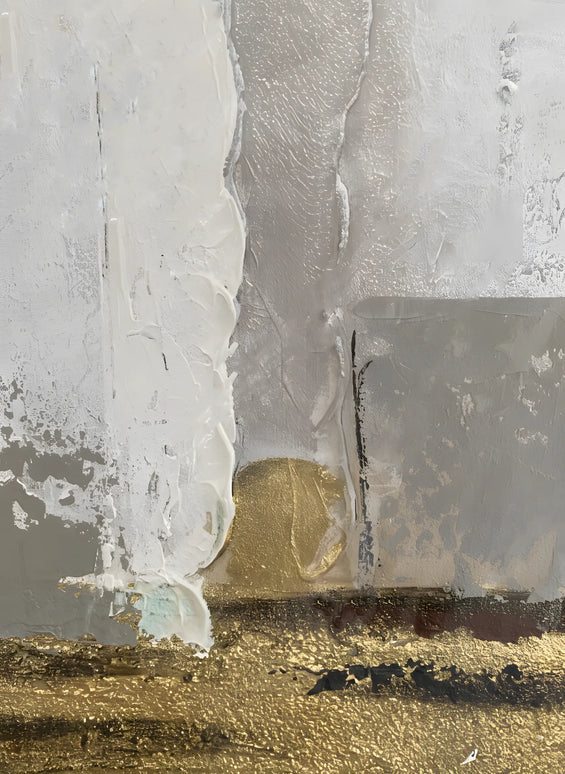 Tablou abstract cu accente aurii – 100×100 cm | Olivy