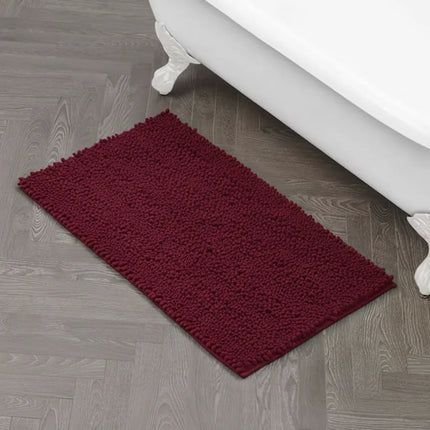 Covoraș baie din Chenille moale, strat antiderapant, 45×70 cm, Vișiniu