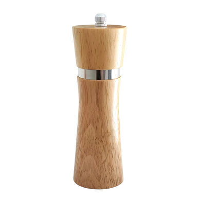 Râșniță sare/piper din lemn, 16 cm, mecanism din inox reglabil, natur