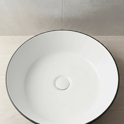 Lavoar rotund ceramic 787-CBKW-MRS – exterior negru texturat, interior alb lucios