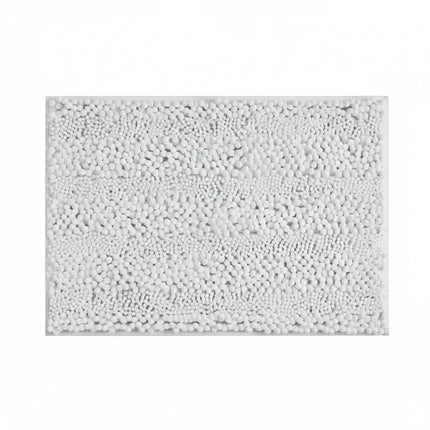 Covoraș baie din Chenille moale, strat antiderapant, 45×70 cm, Alb