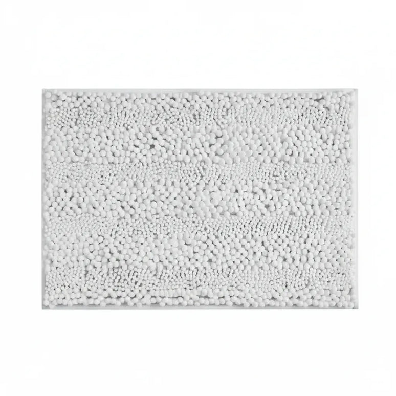 Covoraș baie din Chenille moale, strat antiderapant, 45×70 cm, Alb