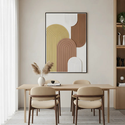Tablou geometric în tonuri pământii – 120×80 cm | Olivy