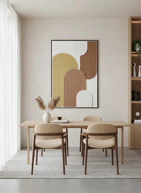 Tablou geometric în tonuri pământii – 120×80 cm | Olivy