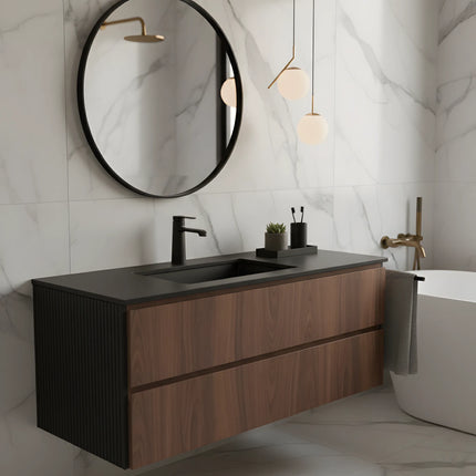 Baterie lavoar negru mat – design modern din alamă solidă