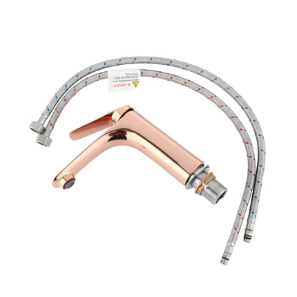 Baterie lavoar modernă Rose Gold – design elegant din alamă solidă