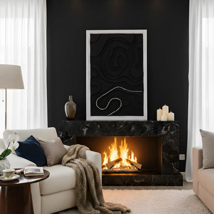 Tablou abstract alb-negru – 120×80 cm | Olivy