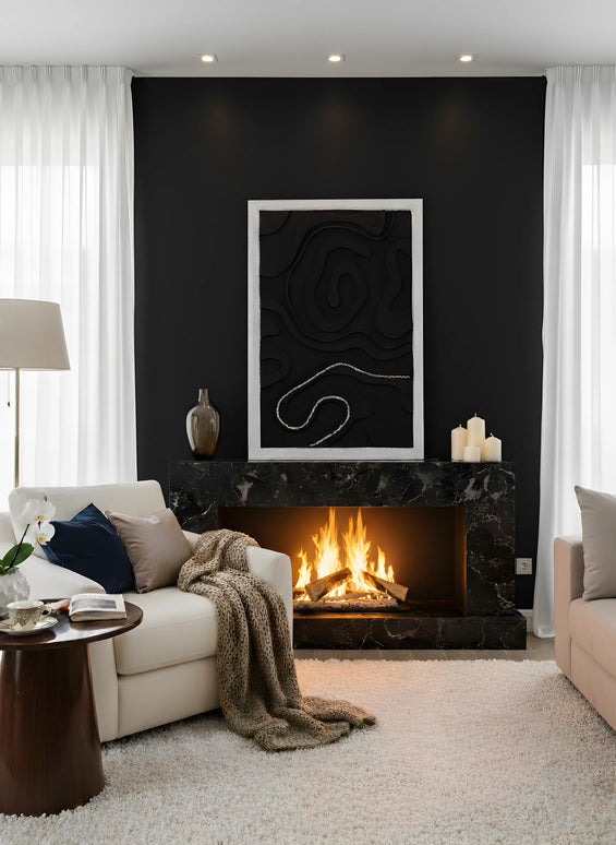 Tablou abstract alb-negru – 120×80 cm | Olivy