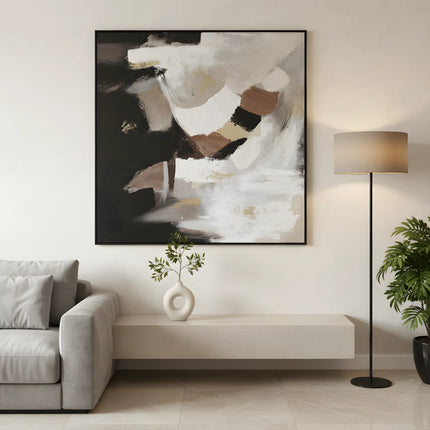 Tablou abstract în tonuri calde – 102×102 cm | Olivy