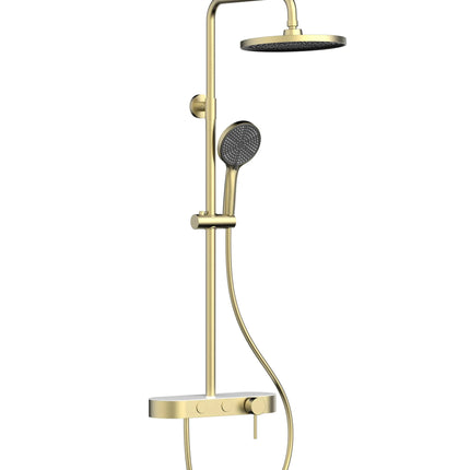 Set duș 2 funcții – finisaj auriu periat, design modern din oțel inoxidabil