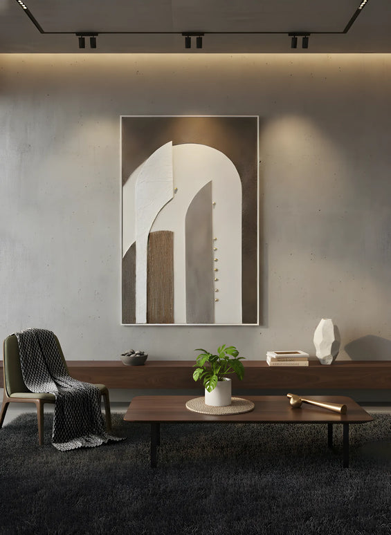 Tablou abstract cu accente aurii – 80×120 cm | Olivy