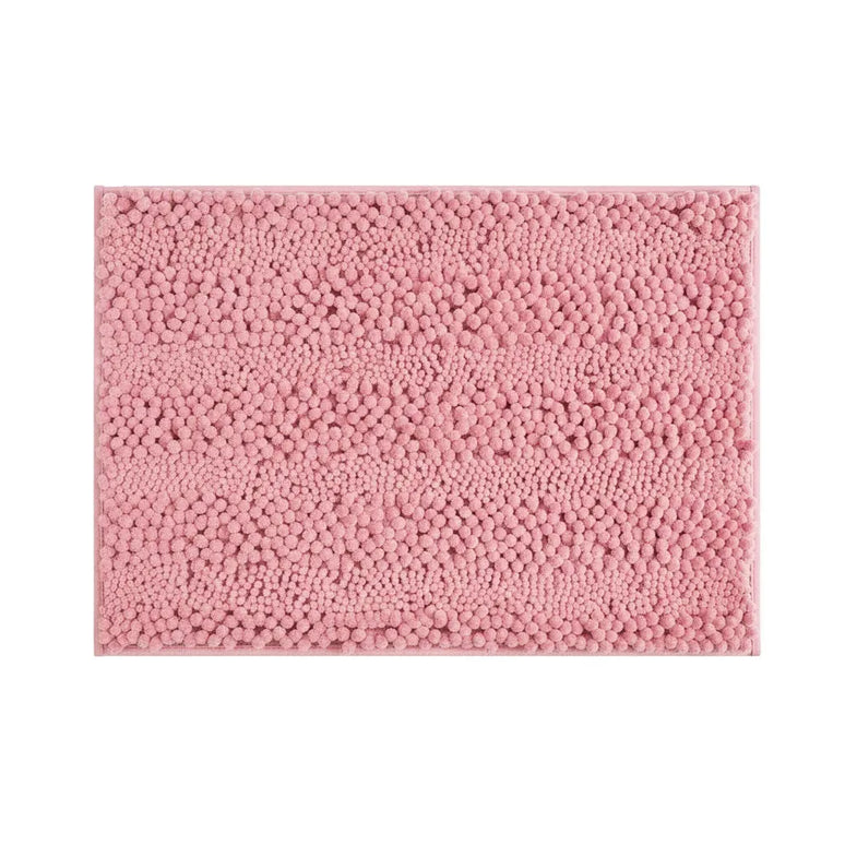 Covoraș baie din Chenille moale, strat antiderapant, 45×70 cm, Roz pudră