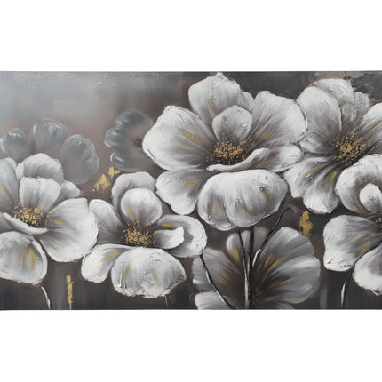 Tablou floral gri cu accente aurii – 70×140 cm | Olivy