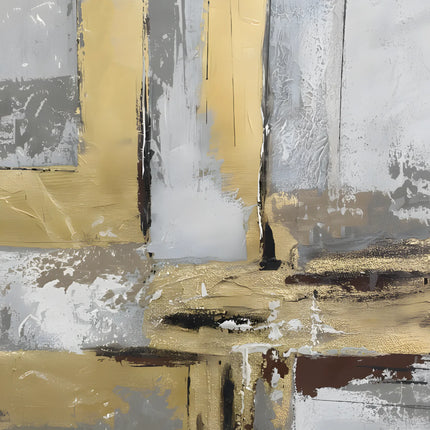 Tablou abstract cu accente aurii – 100×100 cm | Olivy