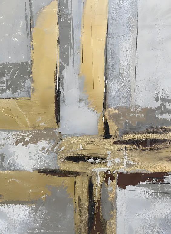 Tablou abstract cu accente aurii – 100×100 cm | Olivy