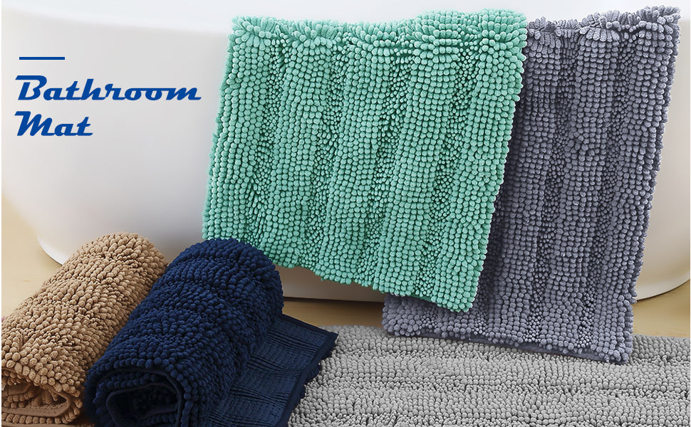 Covoraș baie din Chenille moale, strat antiderapant, 45×70 cm, Roz pudră