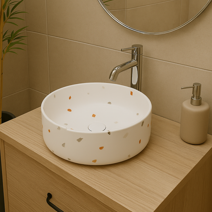 Lavoar Terrazzo  Alb pe blat  A524-DC01