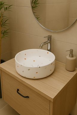 Lavoar Terrazzo  Alb pe blat  A524-DC01