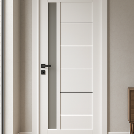 Usa de interior cu toc reglabil JY-AS 016 white cu sticla satinata