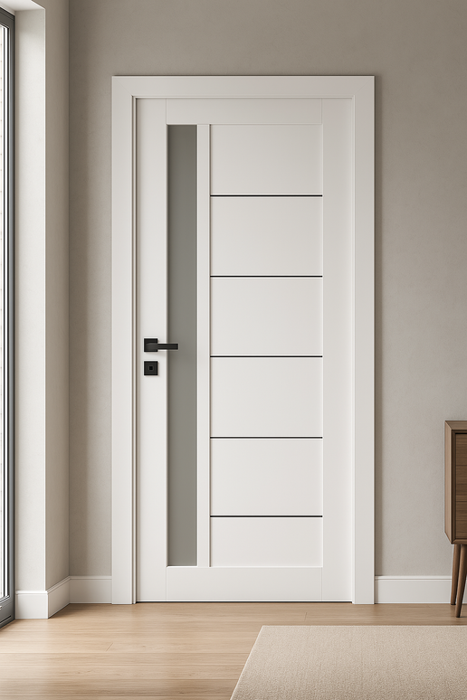 Usa de interior cu toc reglabil JY-AS 016 white cu sticla satinata