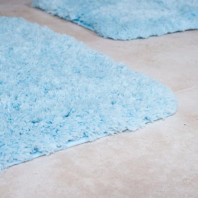 Covoraș baie din microfibră supersoft, antiderapant TRP, 45×75 cm, Albastru deschis