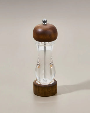 Râșniță piper din lemn și acril, mecanism reglabil, 19×6 cm