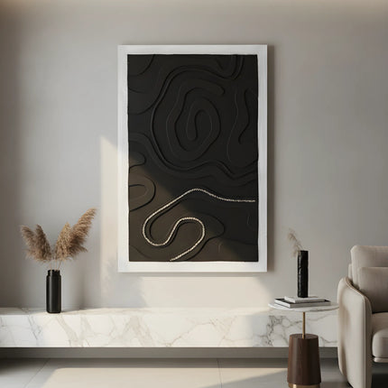 Tablou abstract alb-negru – 120×80 cm | Olivy