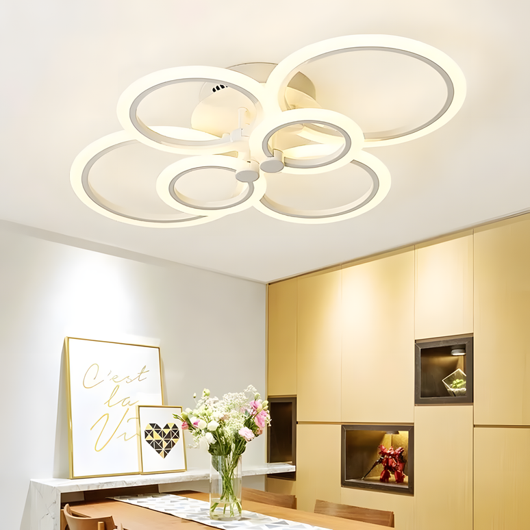 Lustra Led Slim Lighting Ring 132W 9240Lm, 6 Brate, Telecomanda si Intensitate Reglabila 6601/2X3 A