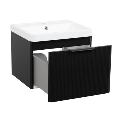 Mobilier mini de baie pe pardosea Frost, Negru