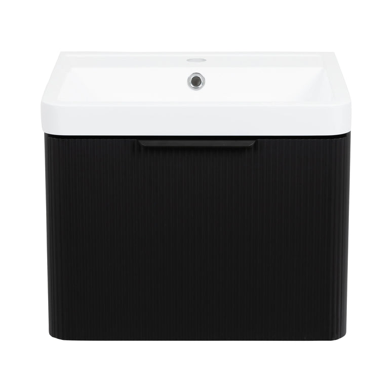 Mobilier mini de baie suspendat Frost, Negru